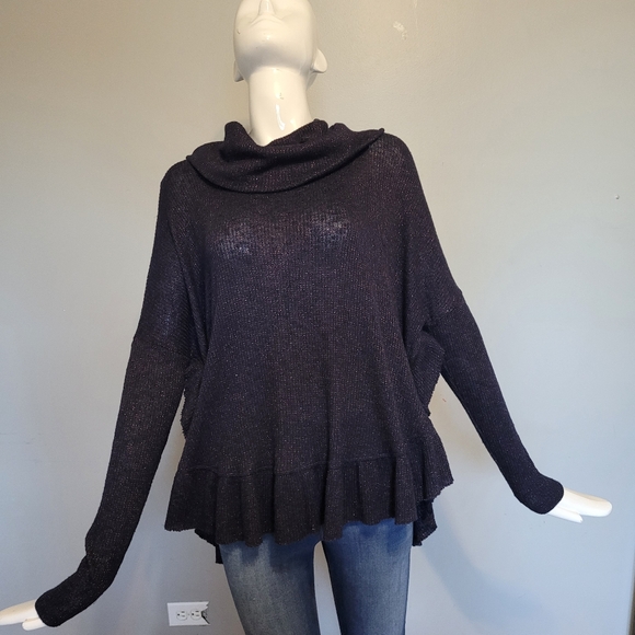 Anthropologie Postmark Shine Ruffle Cowl Neck Pullover, VGUC, Size S - Picture 2 of 7